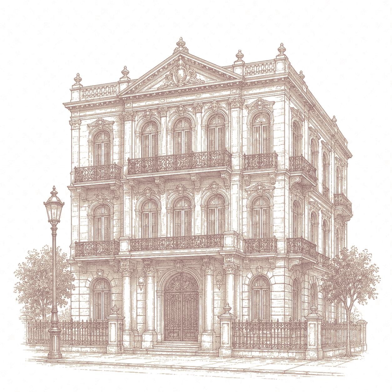 Illustration of a Belle Epoque Cairo building