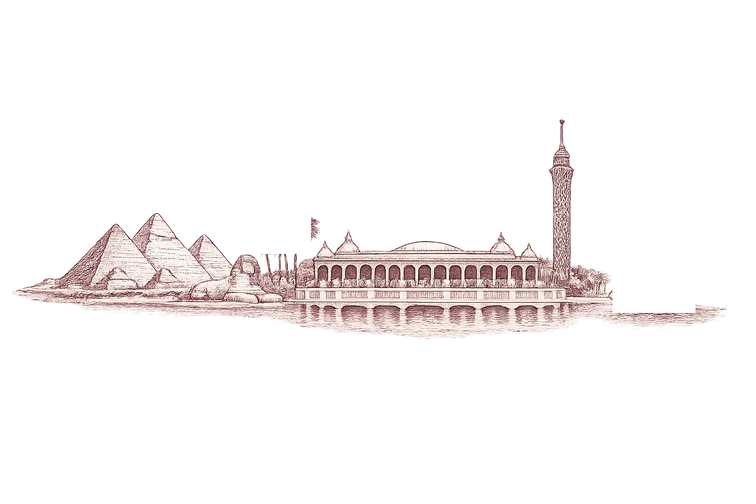 Illustration of the Cairo skyline along the Nile