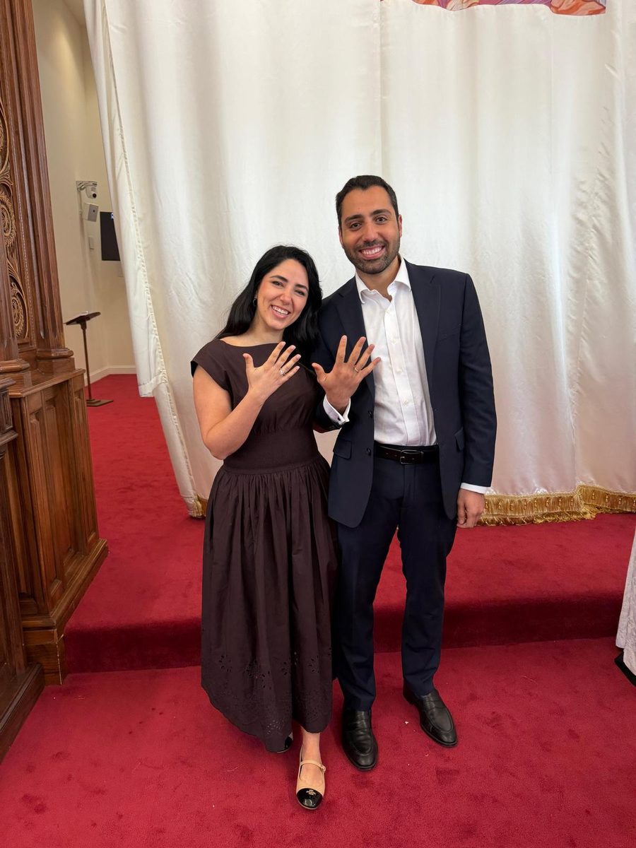 Raouf and Lea celebrating their engagement
